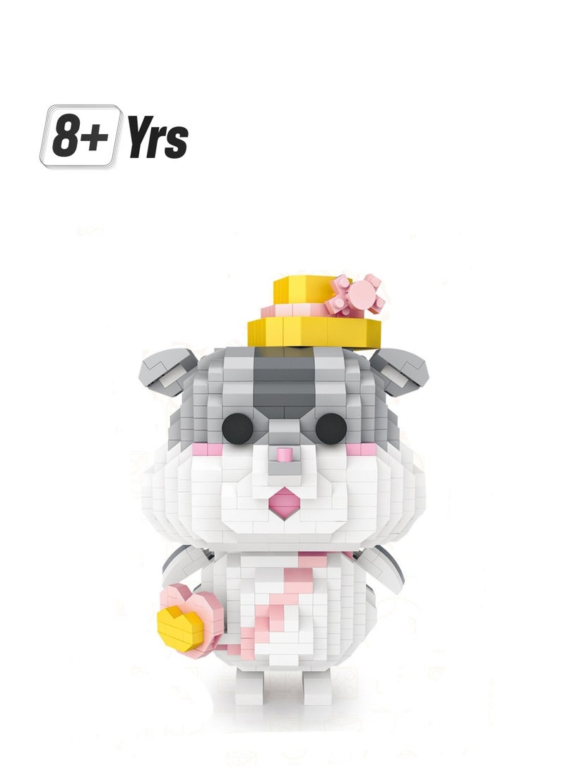 إسكدنيا طقم نموذج الهامستر مكون من 840 قطعة، كتل بناء مبتكرة، ألعاب تجميع للبناء للأطفال والبالغين، ديكور منزلي - Image 1