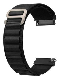 Generic 20mm Stretch Nylon Metal Alpine Loop Woven Strap For Amazfit Bip U Pro / Bip / Bip Lite / Bip S / Bip S Lite / Bip U- Black  - Image 1
