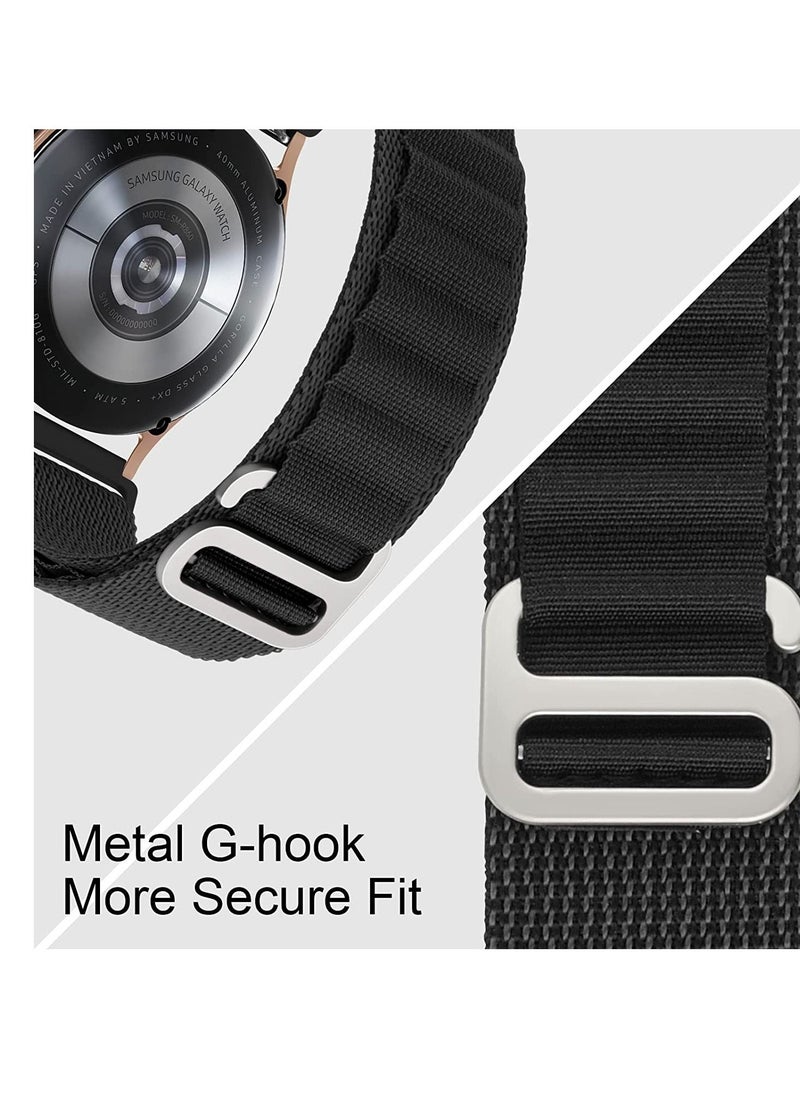20mm Stretch Nylon Metal Alpine Loop Woven Strap For Amazfit Bip U Pro / Bip / Bip Lite / Bip S / Bip S Lite / Bip U- Black
