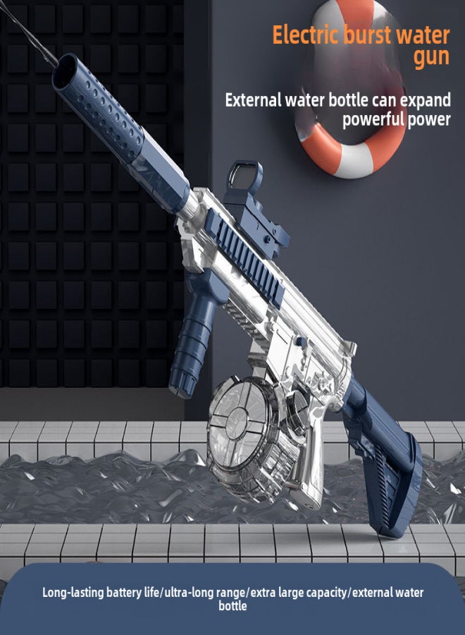 Cross-Border Electric M416 Burst Water Gun Automatic Water Absorption High Pressure Powerful Water Spray Water Gun New Water Gun Toy(Y2 double nozzle water gun-desert color) - Image 2