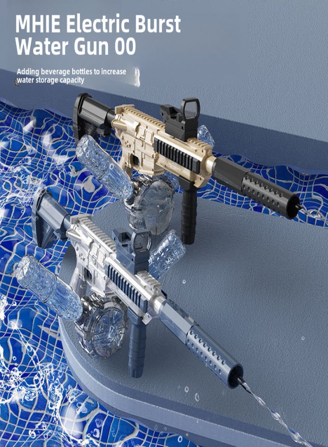 Cross-Border Electric M416 Burst Water Gun Automatic Water Absorption High Pressure Powerful Water Spray Water Gun New Water Gun Toy(Y2 double nozzle water gun-desert color) - Image 3