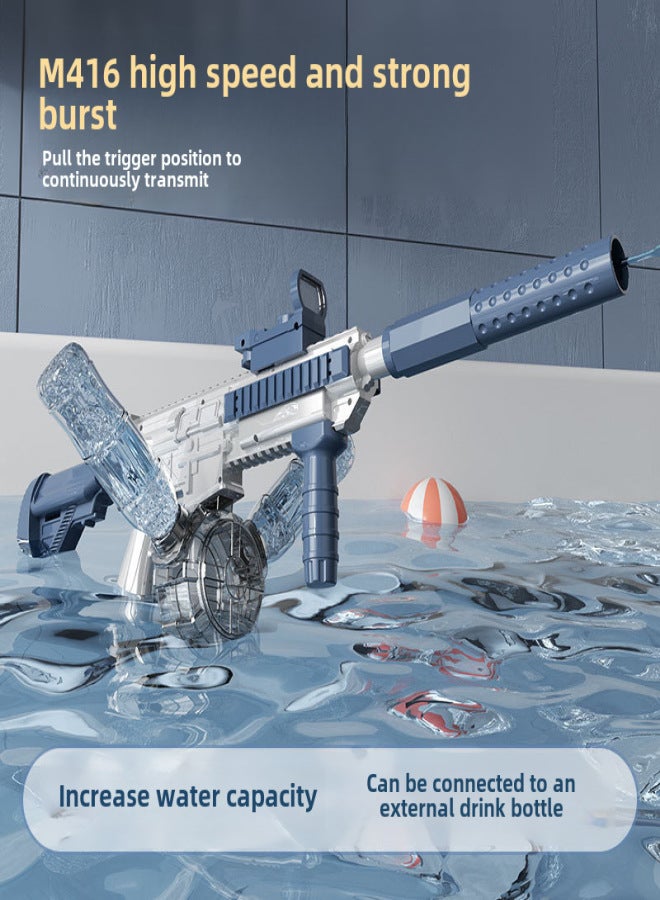 Cross-Border Electric M416 Burst Water Gun Automatic Water Absorption High Pressure Powerful Water Spray Water Gun New Water Gun Toy(Y2 double nozzle water gun-desert color) - Image 5
