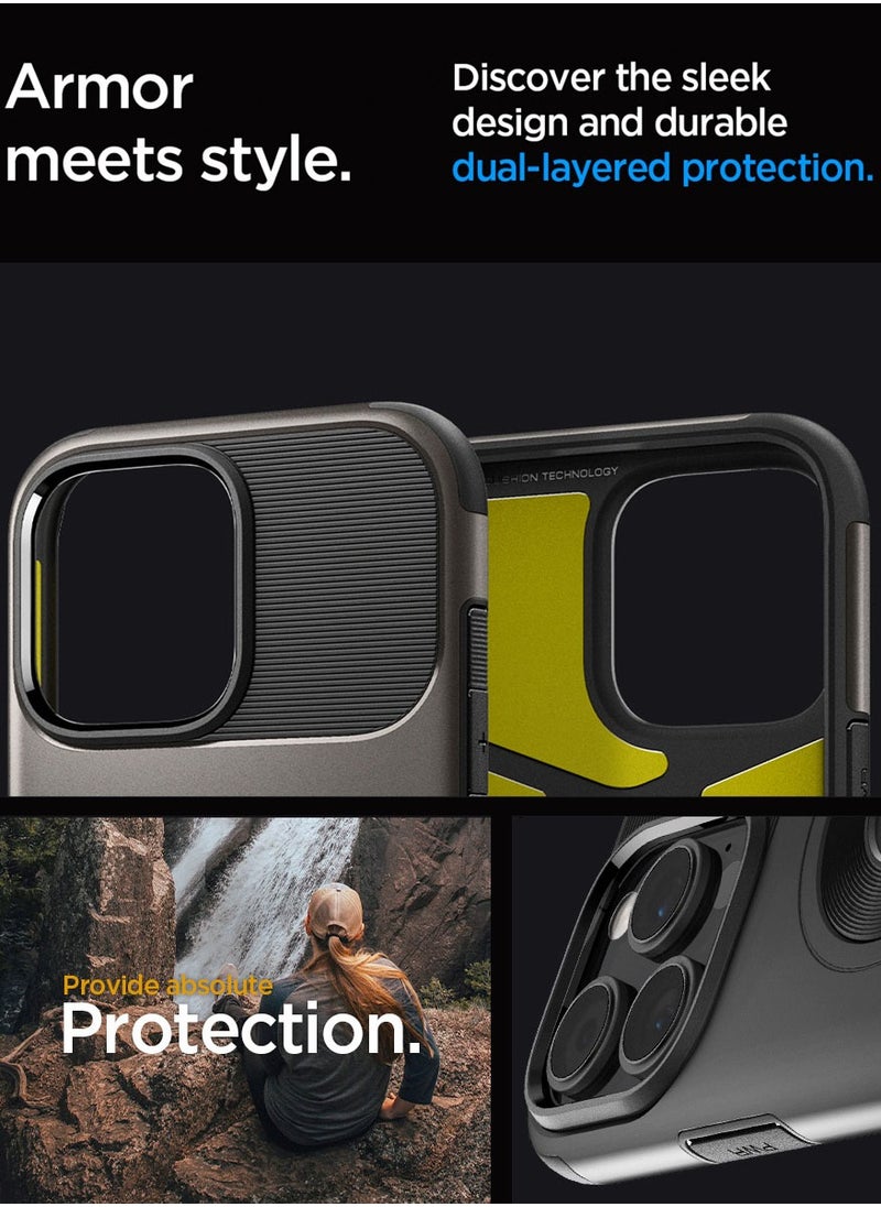 غطاء حماية Slim Armor Magfit لهاتف iPhone 16 Pro Max مع حامل (2024) - لون Gunmetal