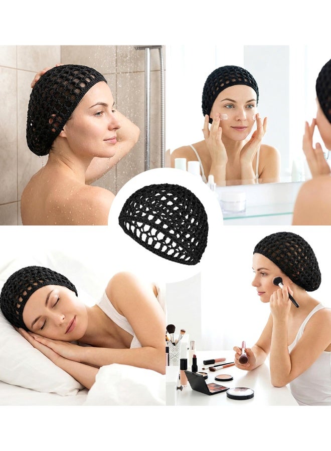 3 PCS Hair Nets For Sleeping, Crochet Mesh Wrap Caps For Silk Press Protection Adjustable Net Mesh Braided Weaving Reusable Bonnets Hair Wrap For Women Curly, Straight Hair & Wig Protection - Image 4