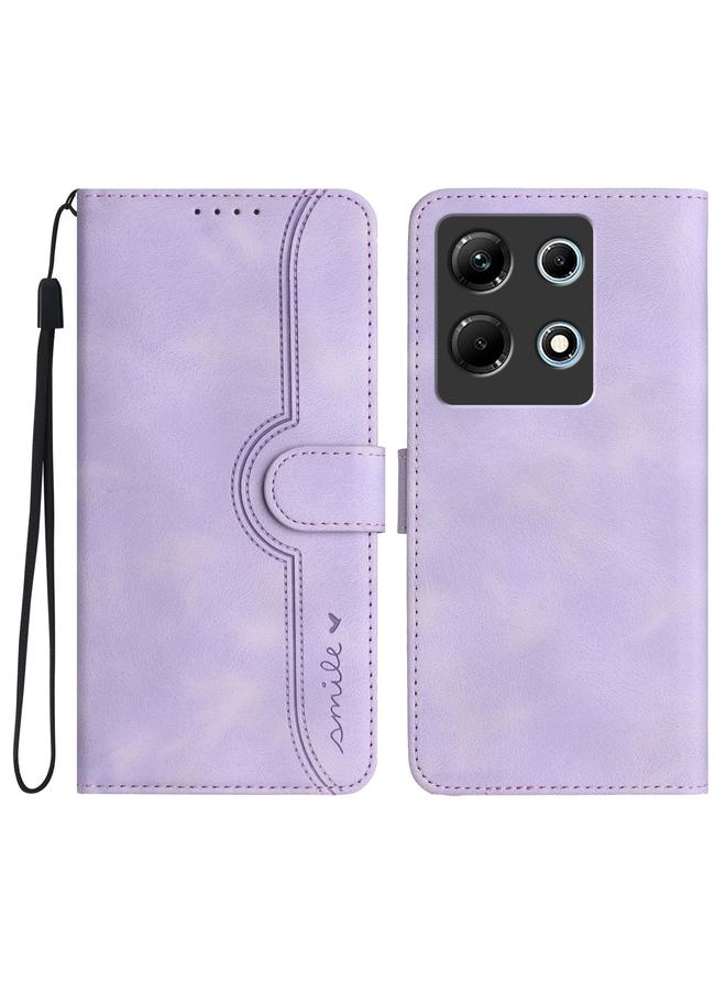 Zaboon Case For Infinix Note 30 4G Heart Pattern Skin Feel Leather Phone Case - Image 1