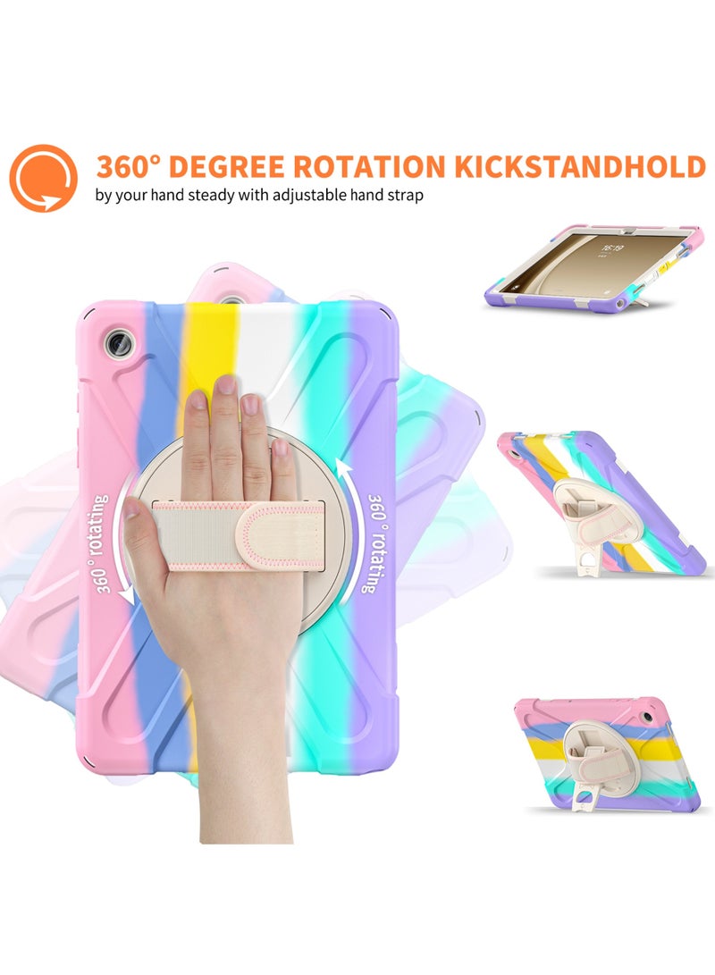 روك بو غطاء سامسونج جالاكسي تاب A9 8.7 بوصة 2023 SM-X110/X115/X117 للأطفال مع واقي شاشة | حقيبة مقاومة للصدمات شديدة التحمل مع حزام يد دوار للكمبيوتر اللوحي Galaxy Tab A9 - Image 3