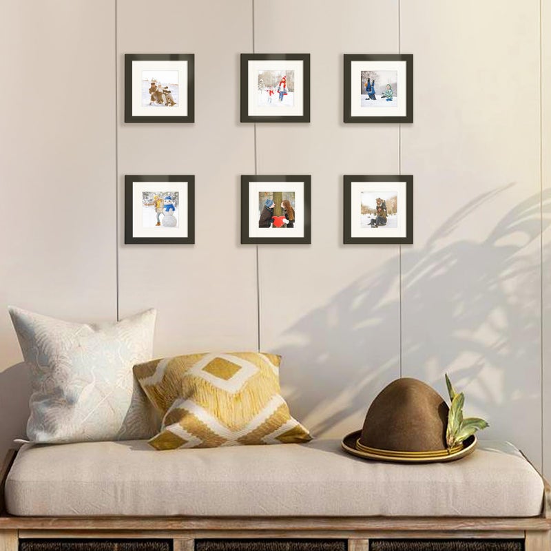 أبس سيمبلز مجموعة إطار صورة 6x6 مصنوعة من 3 مصنوعة من زجاج عالي الدقة لـ 4x4 ​​مع حصيرة أو 6x6 بدون جدار حصيرة وشاشة عرض إطارات صور سوداء - Image 5