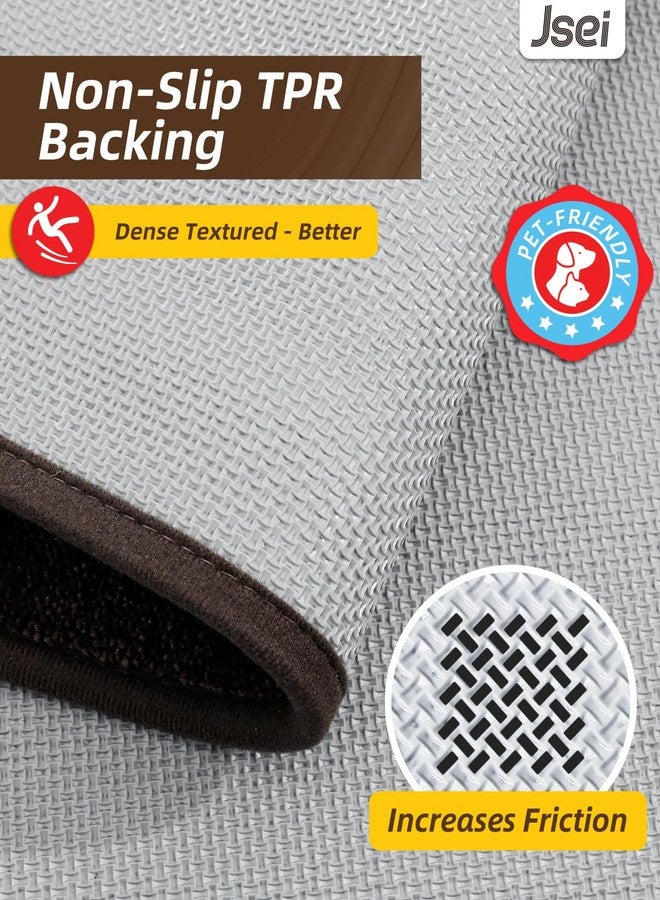 JSEI Kitchen Mats for Floor, Non-Slip Kitchen Rugs, Soft Washable Absorbent Kitchen Mats 2 PCS, Kitchen Runner Rug with TPR Backing, Polyester, 20"x32"+20"x48", Brown - Image 5