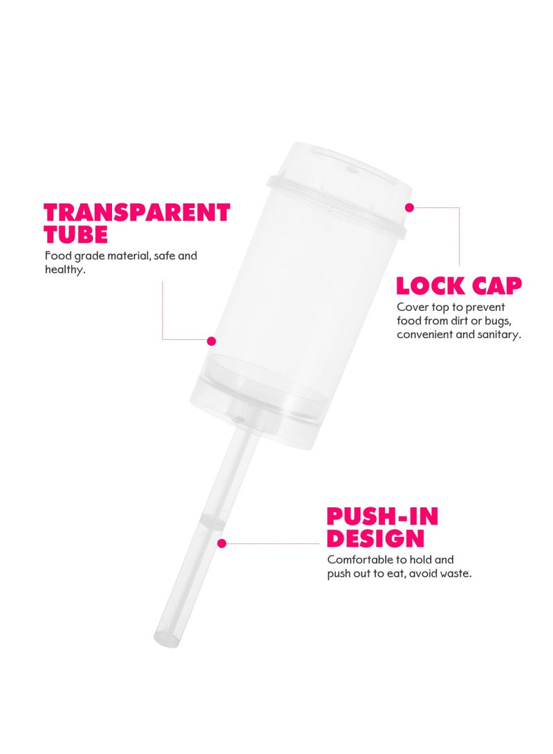 SYOSI 20Pcs Cake Pop Shooter, Plastic Cake Stand, Clear Cake Holders Push Ice Cream Containers with Lids Base and Sticks for Bakery Cake Shop Ice Cream Baking Molding - Image 2