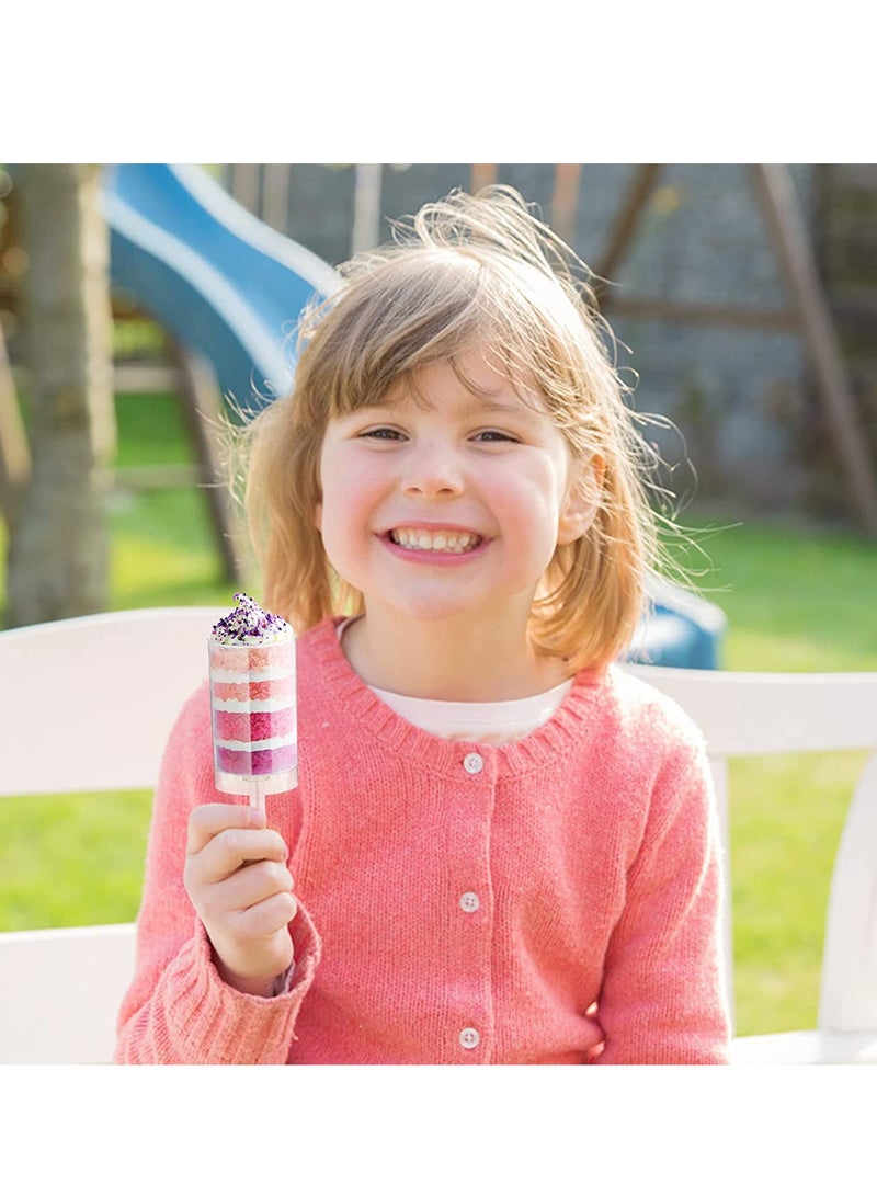 SYOSI 20Pcs Cake Pop Shooter, Plastic Cake Stand, Clear Cake Holders Push Ice Cream Containers with Lids Base and Sticks for Bakery Cake Shop Ice Cream Baking Molding - Image 5