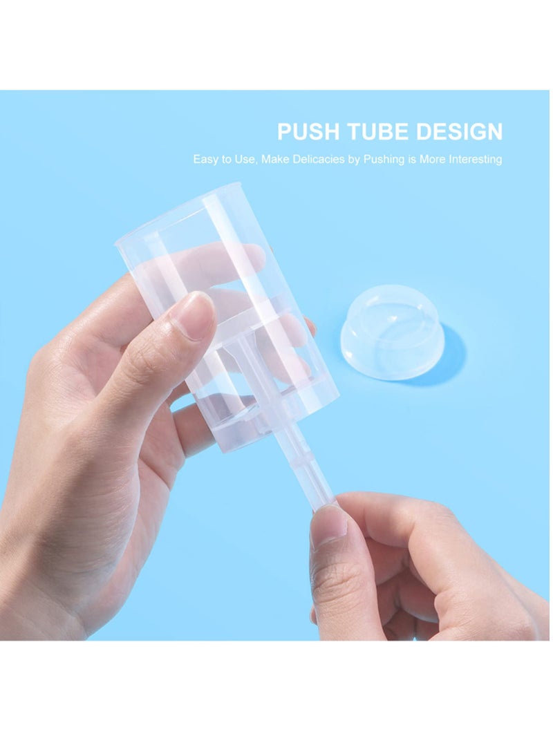 SYOSI 20Pcs Cake Pop Shooter, Plastic Cake Stand, Clear Cake Holders Push Ice Cream Containers with Lids Base and Sticks for Bakery Cake Shop Ice Cream Baking Molding - Image 3