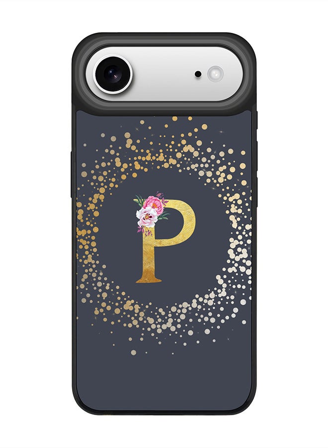 Stylizedd iPhone Air Case, [Compatible with MagSafe] Slim Magnetic cover Phone Case iPhone Air -Custom Monogram Floral - P  (Grey ) - Image 1