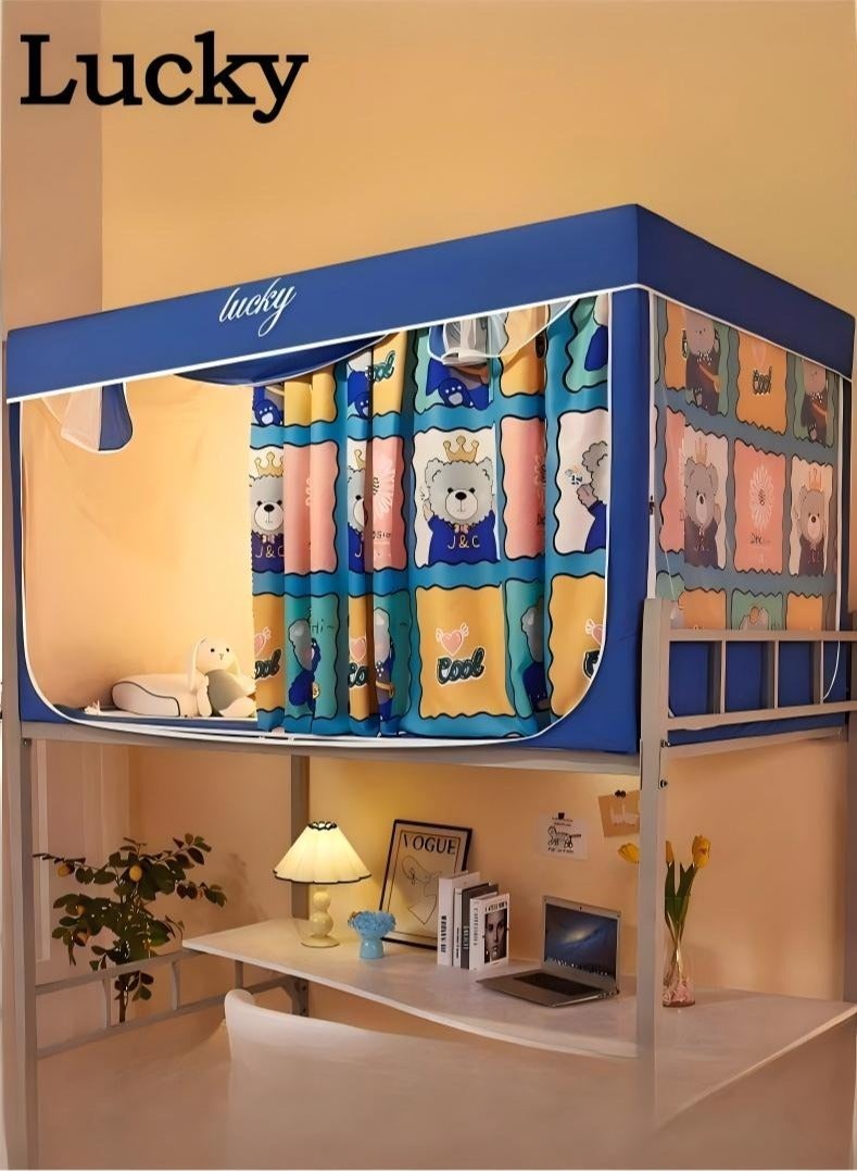 لاكي خيام مظلة السرير ستارة تعتيم ستارة خيمة سرير واحد ستارة قماش تظليل الطالب مظلة السرير ناموسية نوم الطالب حماية الخصوصية - Image 1