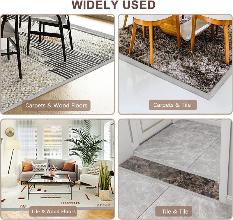 SUVEUS 10Ft Floor Transition Strip, Self Adhesive Carpet Edging Trim Strip, Threshold Strips for Threshold Height Less Than 5 mm (Grey) - Image 5