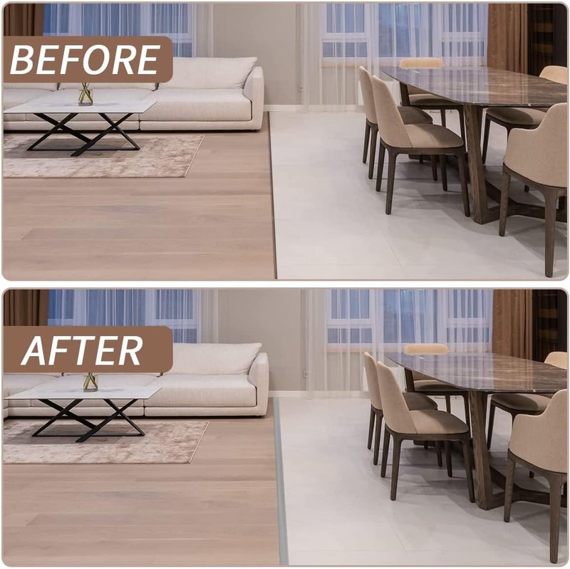 SUVEUS 10Ft Floor Transition Strip, Self Adhesive Carpet Edging Trim Strip, Threshold Strips for Threshold Height Less Than 5 mm (Grey) - Image 4