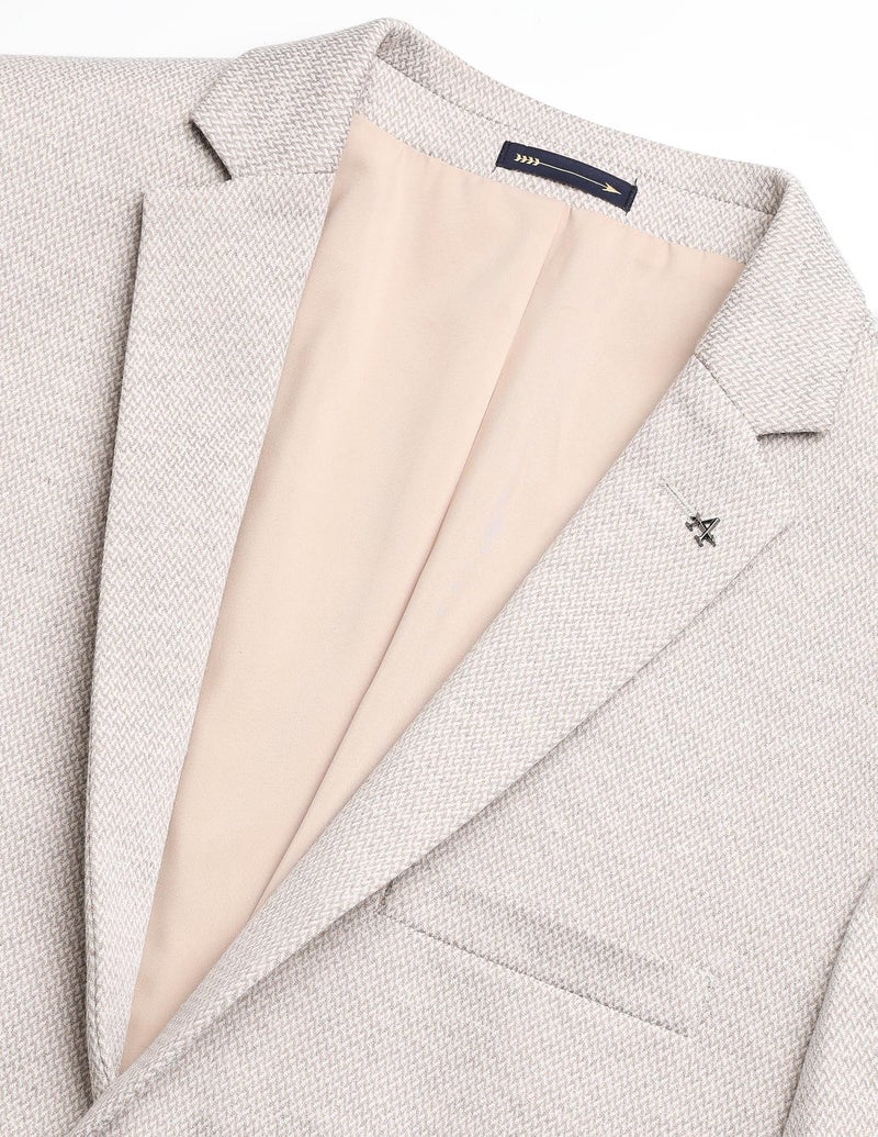 Arrow MenSlim fit Polyester Self-Design Single-breastedNotch Lapel Collar Blazer(ARADOBZ0020_Beige_44) - Image 2