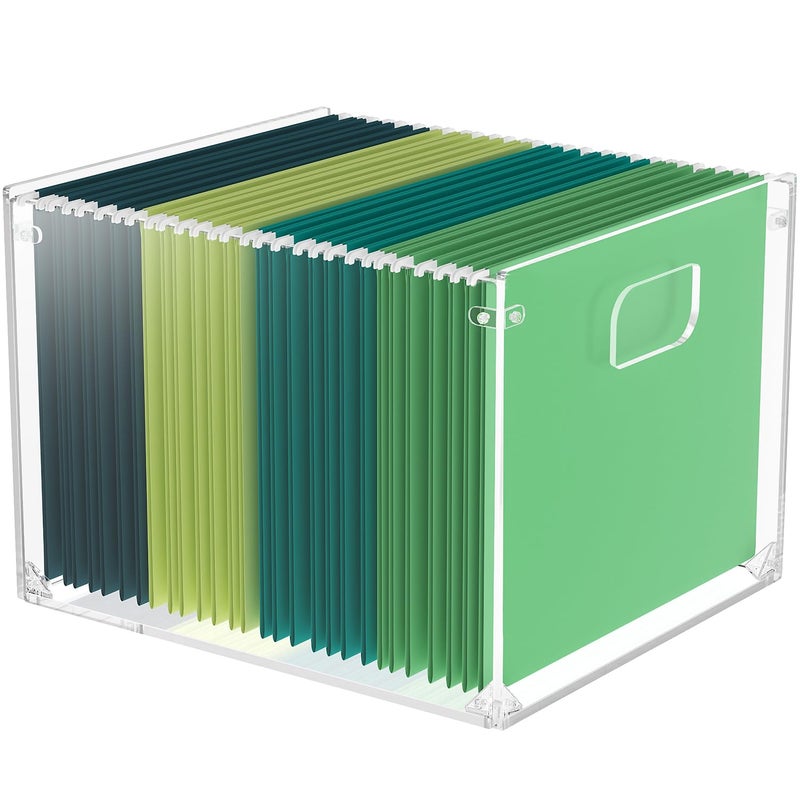 MaxGear Mesh Hanging File Organizer Box, Acrylic Filing Storage Crate for Letter/Legal Size Files, with Handles for Office, Pantry, Clothes, and Bath - Image 1