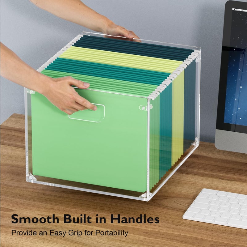 MaxGear Mesh Hanging File Organizer Box, Acrylic Filing Storage Crate for Letter/Legal Size Files, with Handles for Office, Pantry, Clothes, and Bath - Image 2