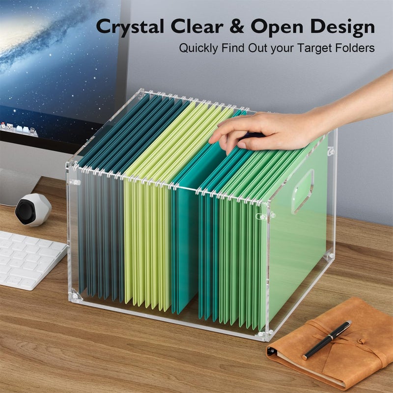 MaxGear Mesh Hanging File Organizer Box, Acrylic Filing Storage Crate for Letter/Legal Size Files, with Handles for Office, Pantry, Clothes, and Bath - Image 3