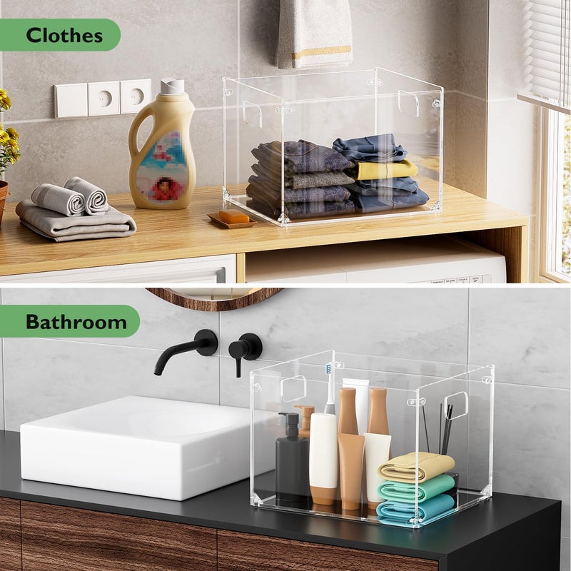 MaxGear Mesh Hanging File Organizer Box, Acrylic Filing Storage Crate for Letter/Legal Size Files, with Handles for Office, Pantry, Clothes, and Bath - Image 5