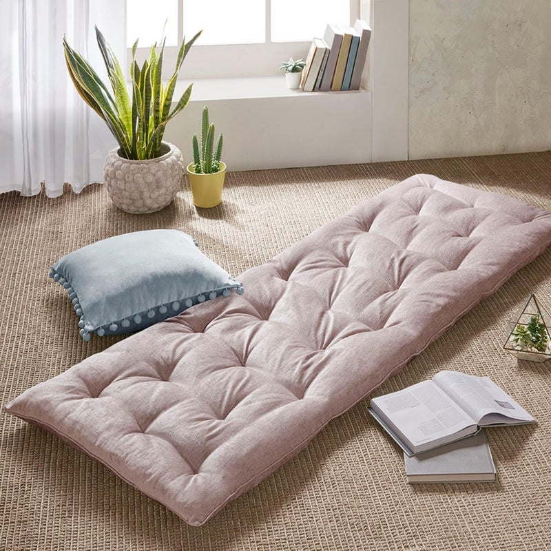 وسادة أرضية قابلة للطي من تصميم ذكي إيديليا خفيفة الوزن من بولي تشينيل مع مقعد محشو للتأمل ولعب الألعاب واليوغا والقراءة مع غلاف للسفر 74x27 بلش