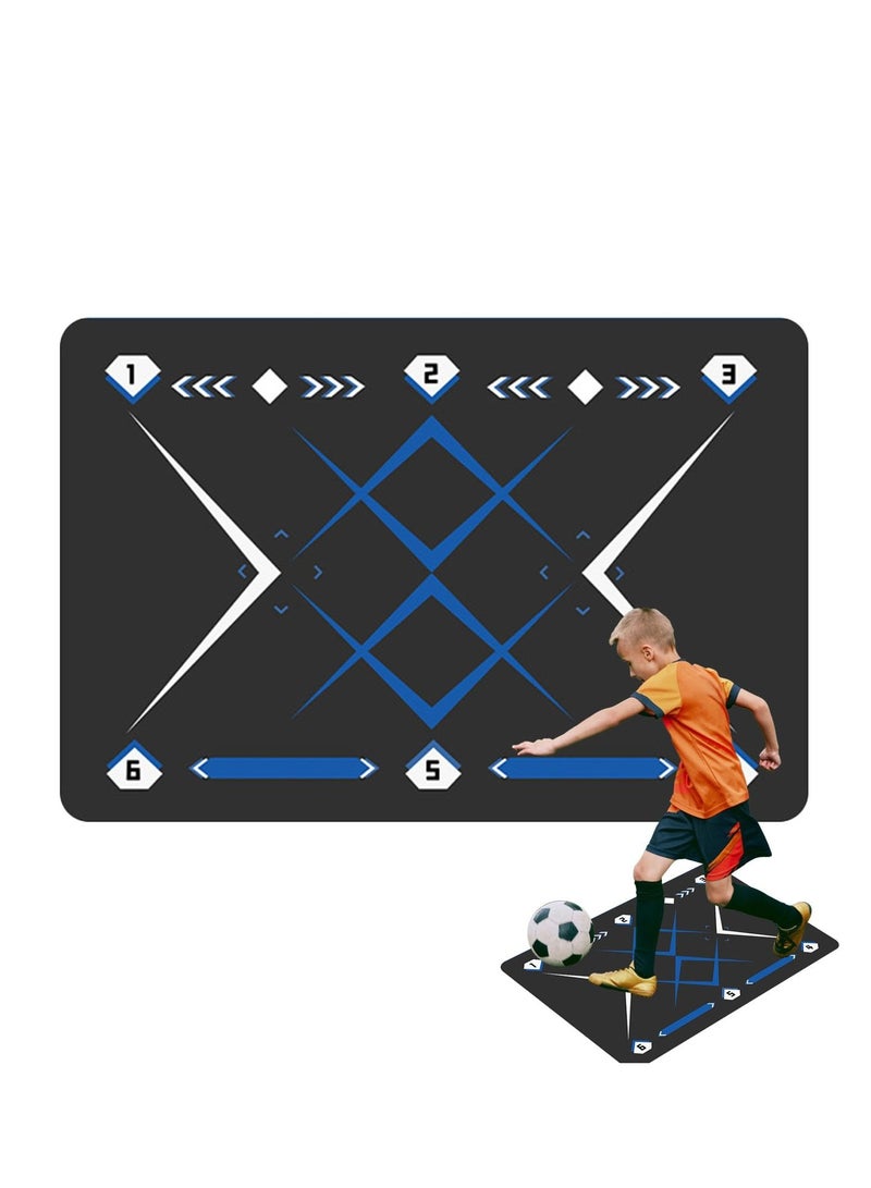 SYOSI Football Footstep Training Mat Dribble Silent Sport Mat Silent Anti Skid Shock Absorption Training Mat Football Doormat Corner Field Training Mat Training Pace Ball Sport Mat Improve Ball Control - Image 1