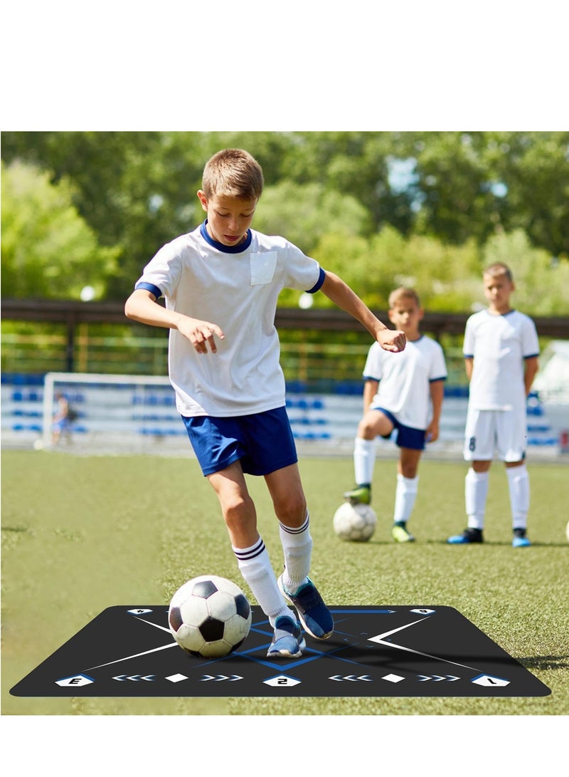 SYOSI Football Footstep Training Mat Dribble Silent Sport Mat Silent Anti Skid Shock Absorption Training Mat Football Doormat Corner Field Training Mat Training Pace Ball Sport Mat Improve Ball Control - Image 4
