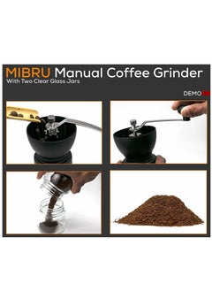 MIBRU Manual Coffee Bean Grinder Glass Portable With Ergonomic Handle  - Image 4