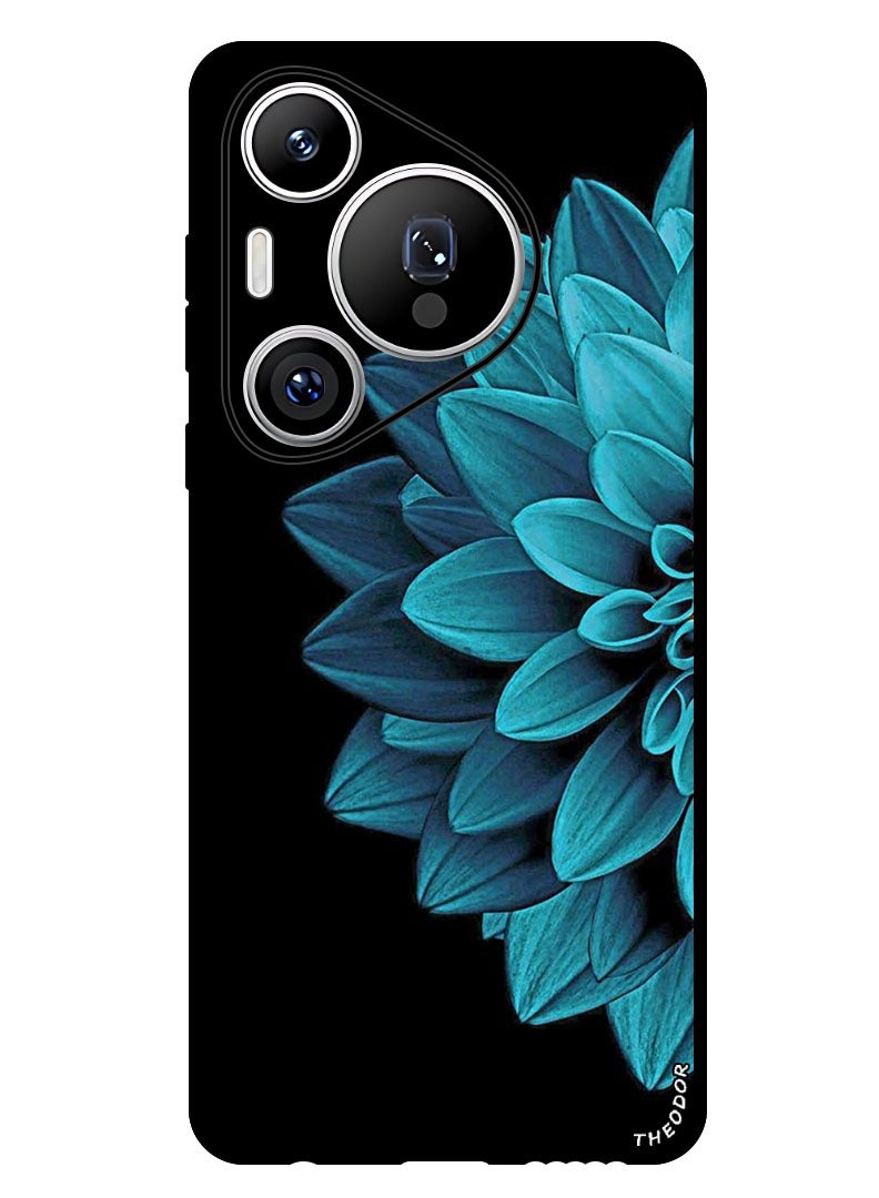 Theodor Protective Case Anti Scratch Shock Proof Bumper Cover For Huawei Pura 70 Blue Flower - Image 1