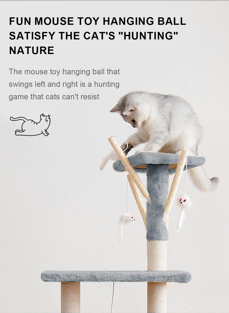 Kidle Cat Tree Cat Climbing Frame Cat Scratching Post Cat House Cat Toys 138*48*34cm - Image 5