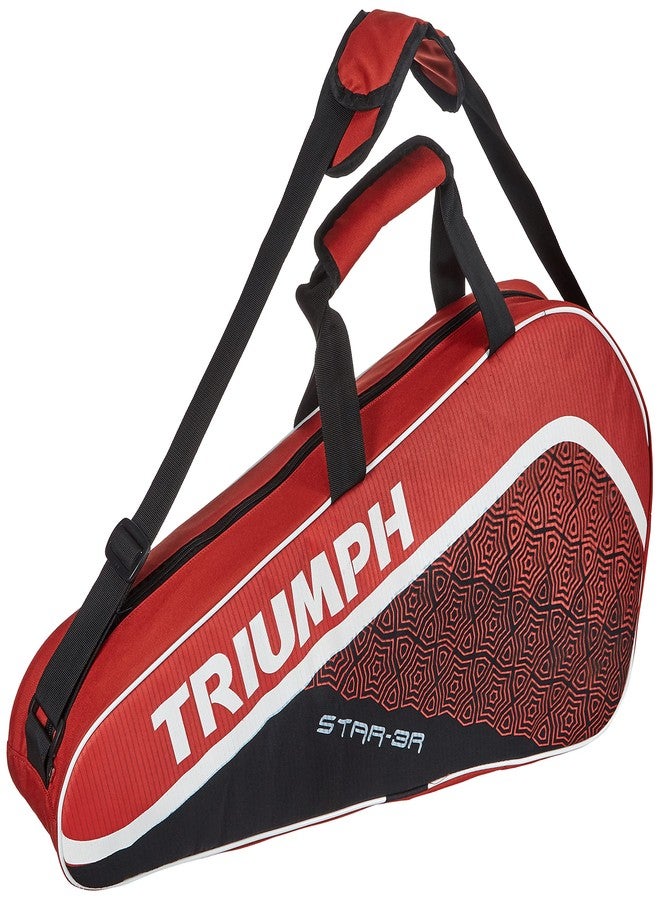 ترايامف مضرب تنس الريشة Triumph Bolt خفيف الوزن مصنوع من مركب الجرافيت، مع حقيبة Star-3R ذات حجرة واحدة، لون أسود - Image 3