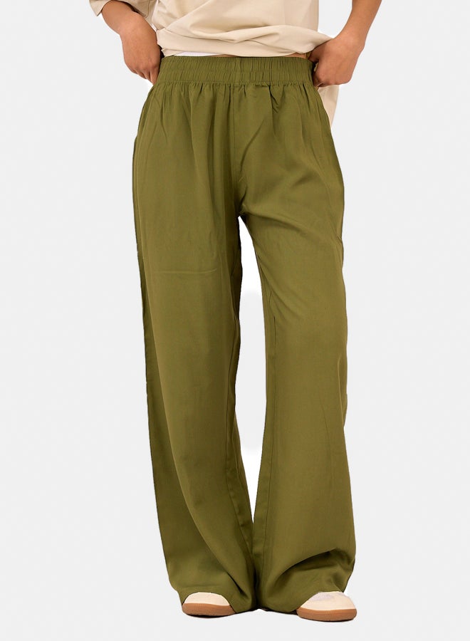Clue Tencel Wide-Leg Pants  - Image 1