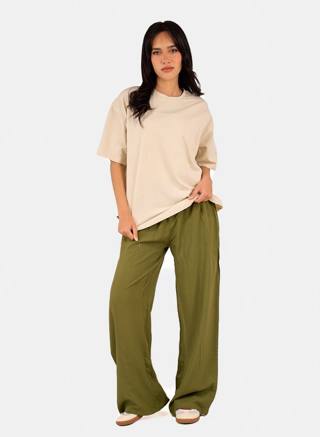Clue Tencel Wide-Leg Pants  - Image 4