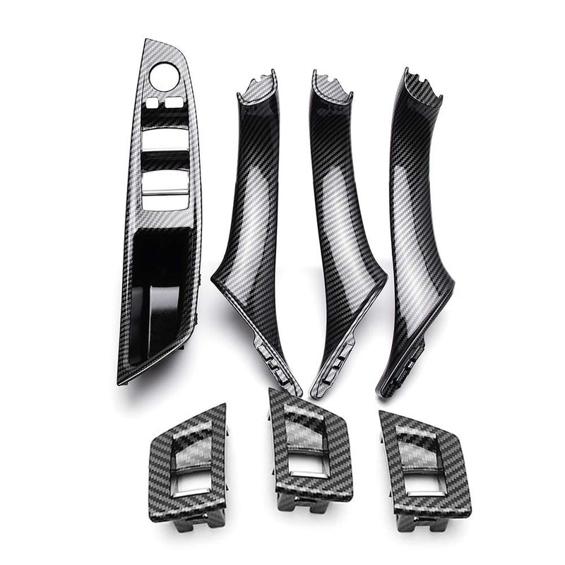 GZYF Car Auto 7 Pcs Interior Door Handles Window Switch Panel Armrest Panel Trim Cover Set Compatible with for BMW 5 Series F10 F11 2010 2011 2012 2013 2014 2015 2016