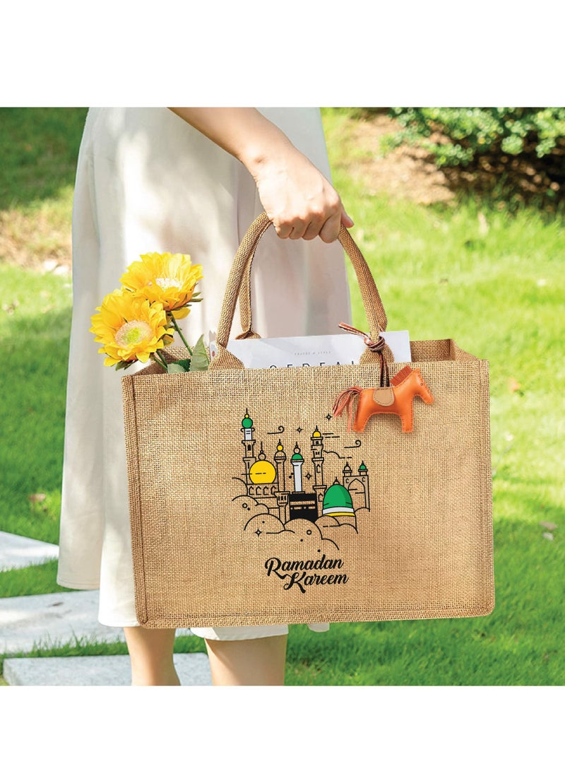 PRINTSHOP4ME Ramadan Mubarak Jute Tote Bags - Eco-Friendly Jute Grocery and Shopping Bags - Perfect for Shopping and Groceries Tote Bags - Gift for Ramadan - Ramadan Kareem Themed Jute Bag  - Image 5