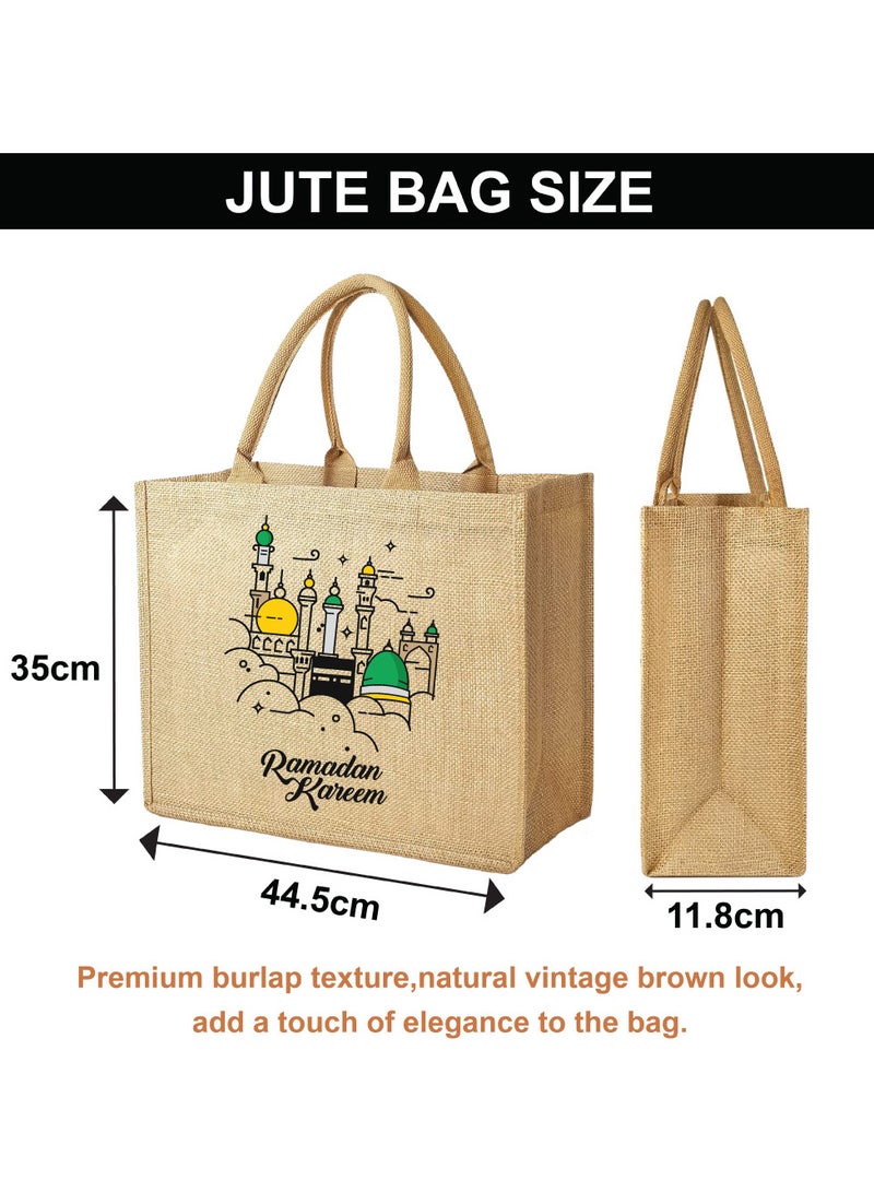PRINTSHOP4ME Ramadan Mubarak Jute Tote Bags - Eco-Friendly Jute Grocery and Shopping Bags - Perfect for Shopping and Groceries Tote Bags - Gift for Ramadan - Ramadan Kareem Themed Jute Bag  - Image 2