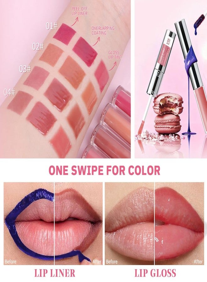 Hxssll Peel Off Lip Liner & Gloss - Long-Lasting Smudge-Proof Soft Rosy Peach Lip Tint & Lip Stain Liner with Hydrating High Shine Gloss for Defined, Fuller Peachy Lips - Waterproof Soft Glam Lip Makeup - Image 4