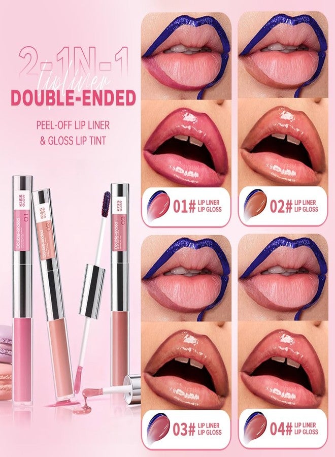 Hxssll Peel Off Lip Liner & Gloss - Long-Lasting Smudge-Proof Soft Rosy Peach Lip Tint & Lip Stain Liner with Hydrating High Shine Gloss for Defined, Fuller Peachy Lips - Waterproof Soft Glam Lip Makeup - Image 2