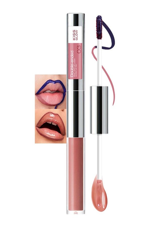 Hxssll Peel Off Lip Liner & Gloss - Long-Lasting Smudge-Proof Soft Rosy Peach Lip Tint & Lip Stain Liner with Hydrating High Shine Gloss for Defined, Fuller Peachy Lips - Waterproof Soft Glam Lip Makeup - Image 1