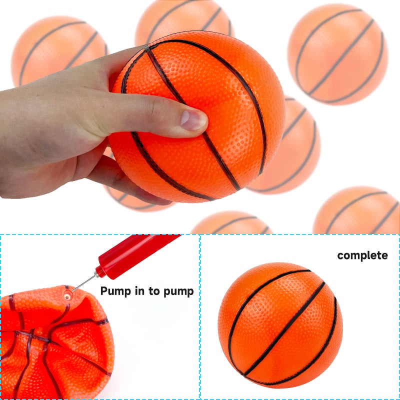 Hymaz 12 Pack 4 Inch Mini Basketball Ball for Kids Toddlers - Mini Hoop Basketball Toy Geart for Sports Beach Pool Theme Party Favor with Pump Rubber Basketball - Image 2