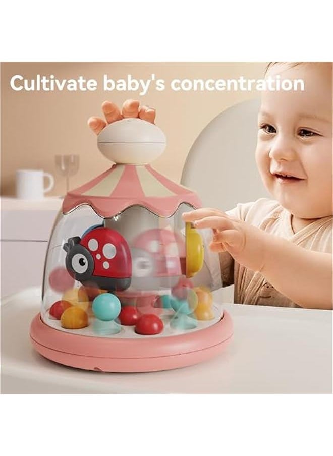 Generic - Pink Baby Toy: Spin, Tumble, and Pop for Infants - Learn Cause and Effect - Colorful Faces - 6 Months Plus - Image 1