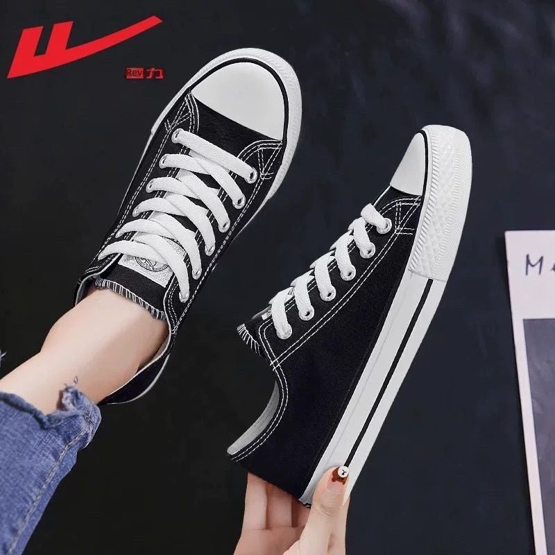 Warrior Men’s canvas shoes, breathable women’s shoes, trendy all‑match casual shoes, thin‑sole single‑layer shoes, Korean  style. - Image 1