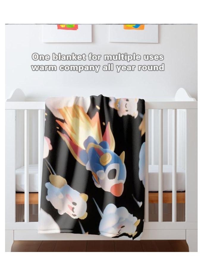 عام بطانية رقيقة من الفانيلا الكرتونية للأطفال والرضع (دافئة ومريحة، ومناسبة للنوم والألعاب) 70 سم * 100 سم - 282 - Image 5