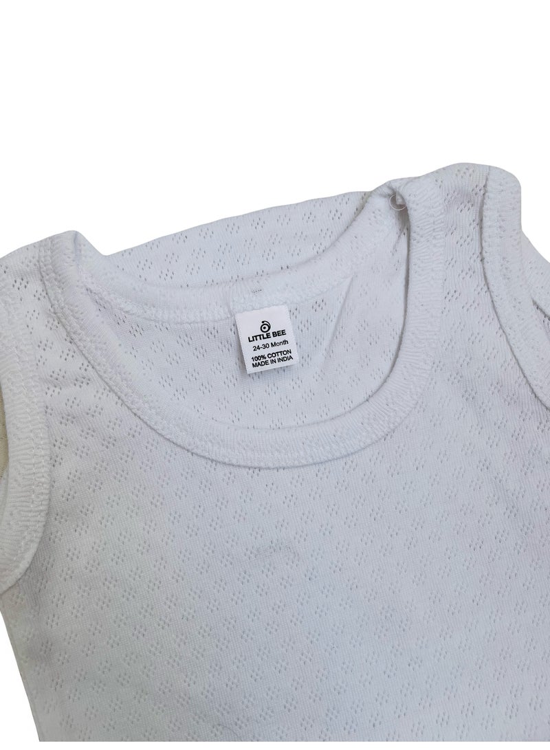 Little Bee Pack of 3 Romber ,Basic 100% Super Soft Cotton, Sleeve less, Romper/Bodysuit, 0 to 3 months, 3 to 6 months, 6 to 12 months, 12 to 18 months, 18 to 24 months, White Made With Love - Image 3