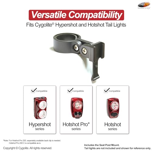 Cygolite Seat Post Mount for Hypershot, Hotshot Pro, and Hotshot Bicycle Tail Light Series with Hard Mounts - Image 4
