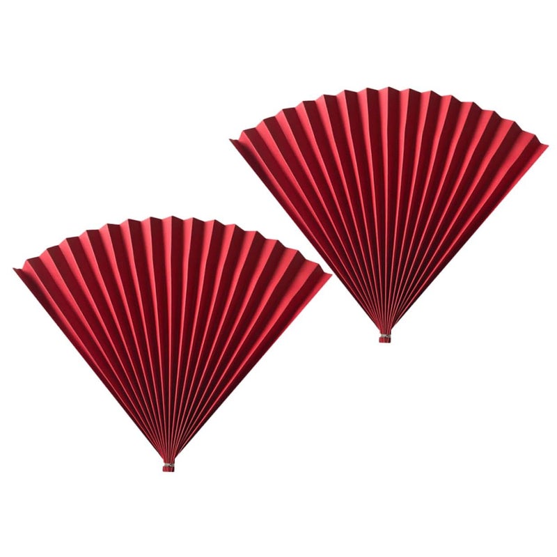 Red Chinese Style Hand Fan 2 Pack Antique Photo Prop Background Decor For Studio Portraits Event - Image 2