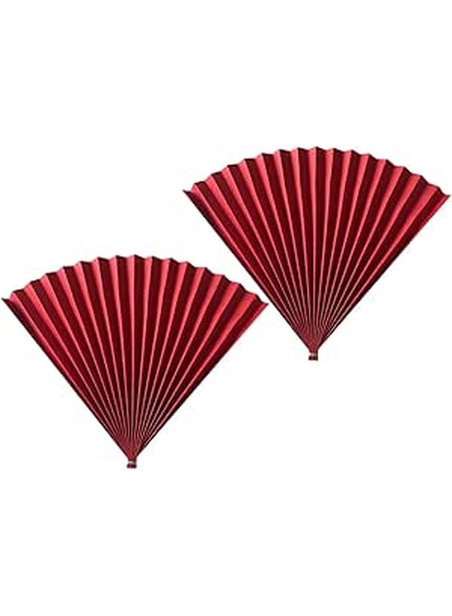 Red Chinese Style Hand Fan 2 Pack Antique Photo Prop Background Decor For Studio Portraits Event - Image 1