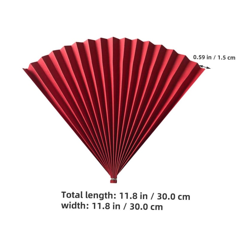 Red Chinese Style Hand Fan 2 Pack Antique Photo Prop Background Decor For Studio Portraits Event - Image 3
