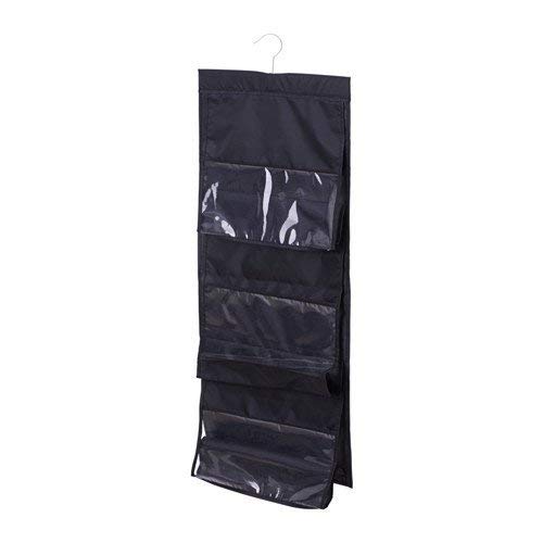 ZINZA 6 Pocket Large Clear Purse Handbag Hanging Storage Bag Organizer Closet Tidy Closet Organizer Wardrobe Rack Hanger Holder for Fashion Handbag Purse Pouch Multicolour 1 Piece black - Image 5