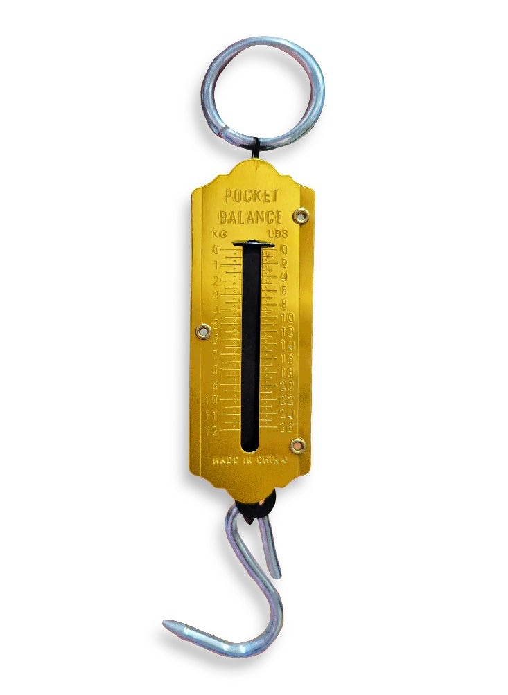 Generic Portable Pocket Balance Weighing Luggage Scale - Gold 12kg  - Image 1